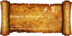 Adamis Nikolett névjegykártya